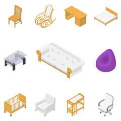 furniture set isolated on white background