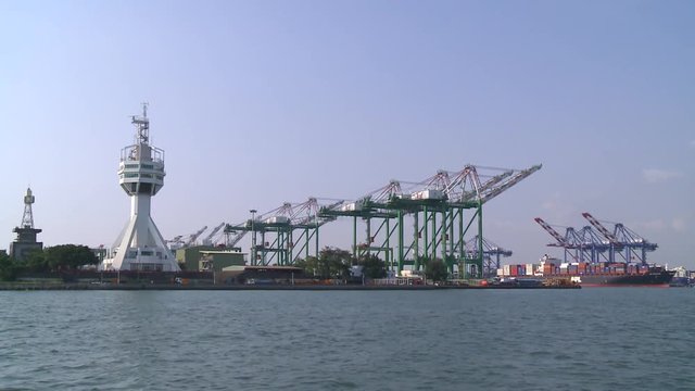 A vessel traffic service center (Control Tower) in Port of Kaohsiung, the largest harbor in Taiwan that has an annual handling capacity 10 million containers.