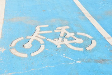 Bicycle Sign on a Bicycle Lane