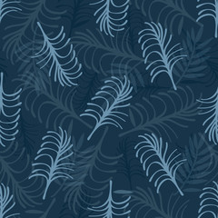 seamless hand drawn palm leaf pattern background