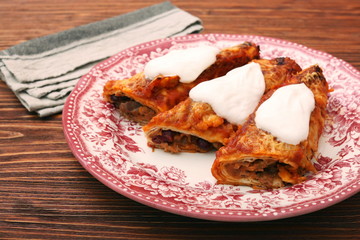 Beans and Vegetables Enchiladas