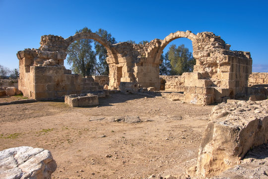 Paphos archaeological park at Kato Pafos in Cyprus