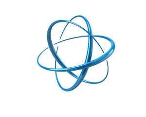 Blue atom symbol - obrazy, fototapety, plakaty