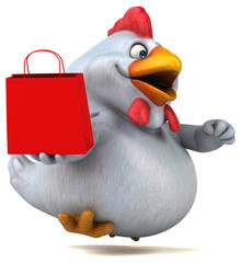 Fun chicken - 3D Illustration