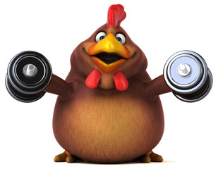 Fun chicken - 3D Illustration