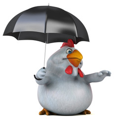 Fun chicken - 3D Illustration