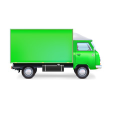 Commercial delivery, cargo truck 3D illustration on white background