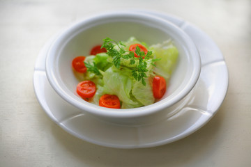 lettuce salad with parsley and cherry tomatoes