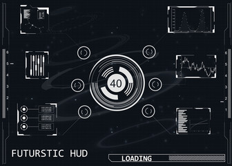 Radar screen. Vector illustration for your design. Technology background. Futuristic user interface. HUD.