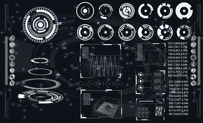 Radar screen. Vector illustration for your design. Technology background. Futuristic user interface. HUD.