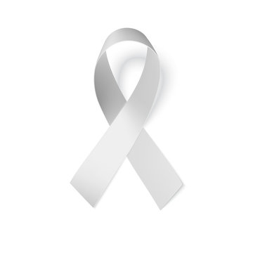 Grey awareness ribbon illustration isolated on white background