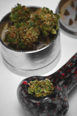 Close up of Super Lemon Jack medical marijuana buds