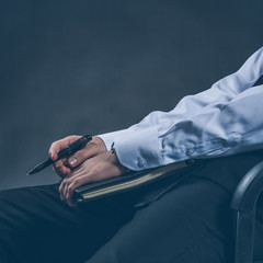 Studio portrait of young man,business concepts.