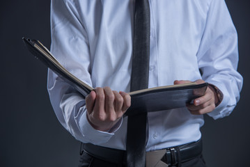 Studio portrait of young man,business concepts.