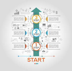 Infographic template with steps.