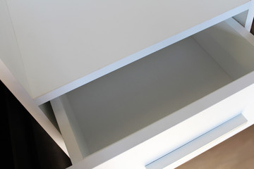White bedside. Furniture manufacture. Kitchen and cabinet furniture