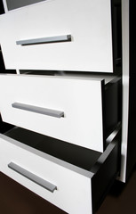 White bedside. Furniture manufacture. Kitchen and cabinet furniture