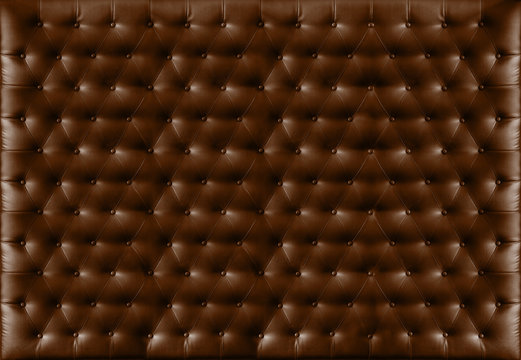 Close up retro chesterfield style, Brown capitone textile background