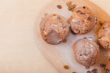 Muffins with raisins. Homemade cake