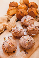 Muffins with raisins. Homemade cake
