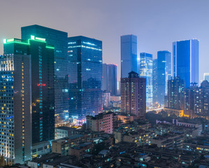 city skyline with residential district in China.