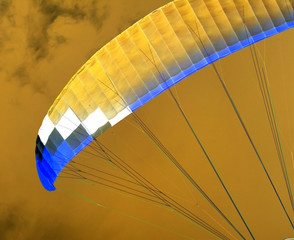 Parachute in the sky. Inversion