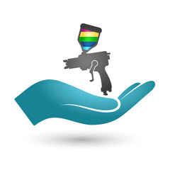 Paint gun in the hand