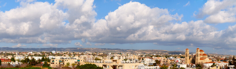 Fototapeta na wymiar Panorama of Pafos, coastal city in Cyprus