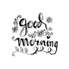 Good morning hand lettering