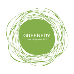 Greenery - color of the year 2017. Vector frame