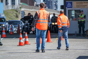 Harbour border control observing the people