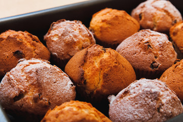 Muffins with raisins. Homemade cake