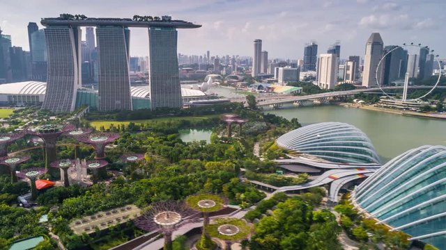 Singapore Aerial Marina bay buildings

