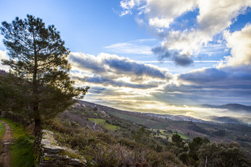Guadalupe town at sunrise, Spain