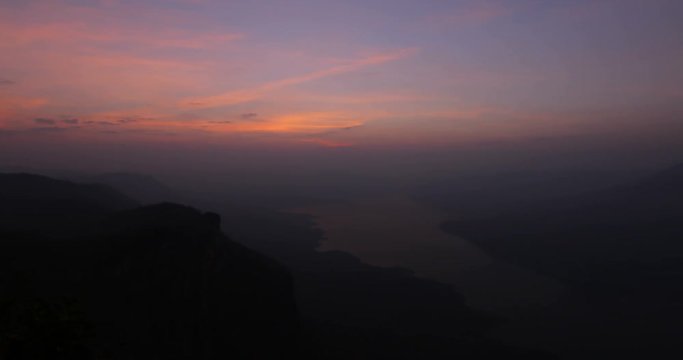 Time lapse Beautiful First light at Pha Dang Luang in Lumphun , Thailand.