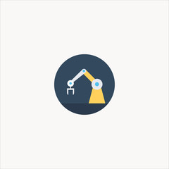 industrial robot icon flat design