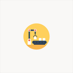 industrial robot icon flat design