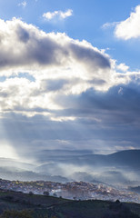 Guadalupe town at sunrise, Spain