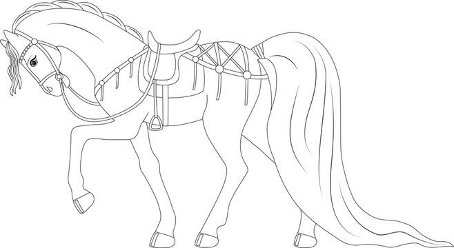 Premium Vector  Kawaii pony coloring page