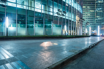 town square in financial district,in city of China.