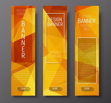 web banners with abstract polygonal background
