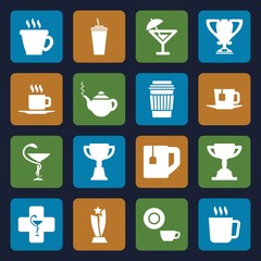 Set of 16 cup filled icons
