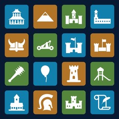 Set of 16 history filled icons