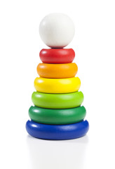Buntes Holz Spielzeug für Kleinkinder in Regenbogen Farben
