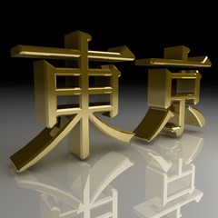 3D Tokyo Gold Text