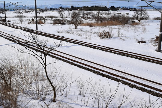雪国の線路（羽越本線）