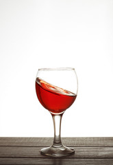 A glass of fine wine. The concept of alcohol and party.