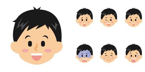 男子小学生_表情_15シリーズ