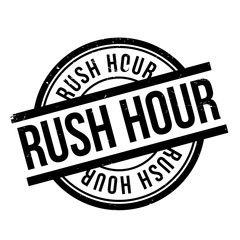 Rush Hour rubber stamp. Grunge design with dust scratches. Effects can be easily removed for a clean, crisp look. Color is easily changed.