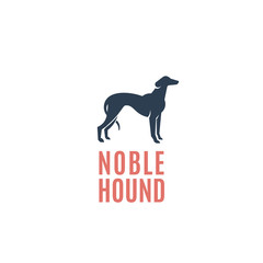Noble Hound Abstract Vector Sign, Emblem or Logo Template. Greyhound Dog Silhouette.